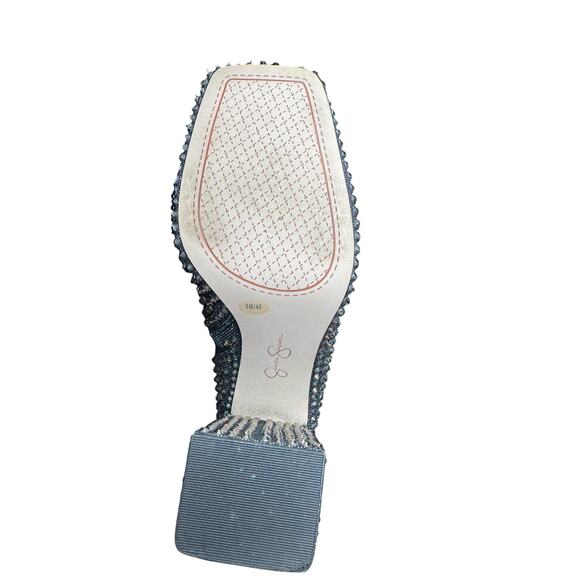 Jessica Simpson Luvrey Rhinestone Bootie Size 9 M Pewter Metallic square Toe - Picture 13 of 15